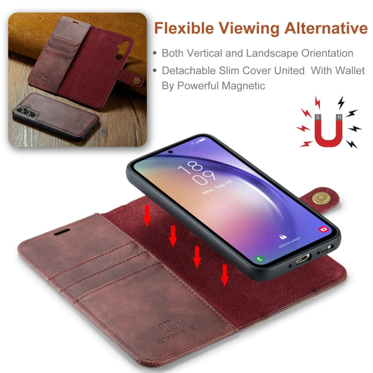 For Samsung Galaxy A35 5G DG.MING Crazy Horse Texture Detachable Magnetic Leather Case