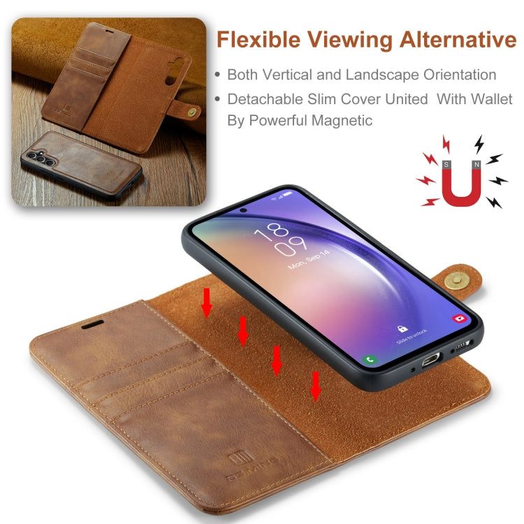For Samsung Galaxy A35 5G DG.MING Crazy Horse Texture Detachable Magnetic Leather Case
