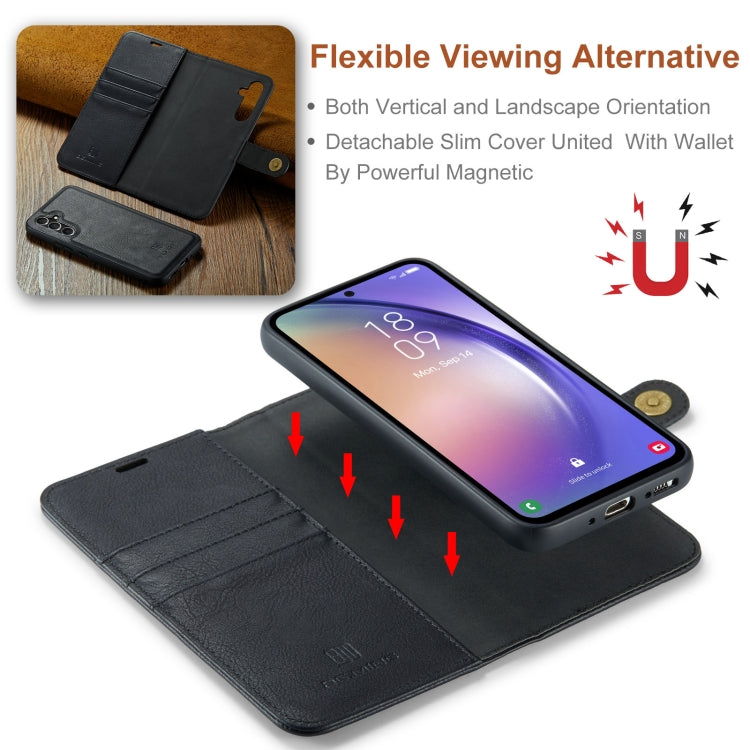 For Samsung Galaxy A35 5G DG.MING Crazy Horse Texture Detachable Magnetic Leather Case