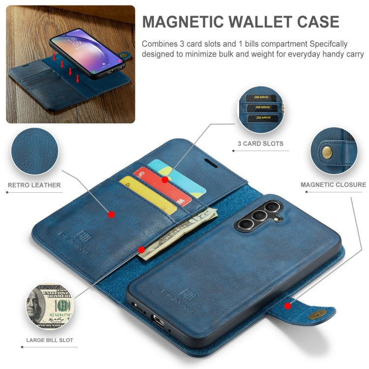 For Samsung Galaxy A35 5G DG.MING Crazy Horse Texture Detachable Magnetic Leather Case