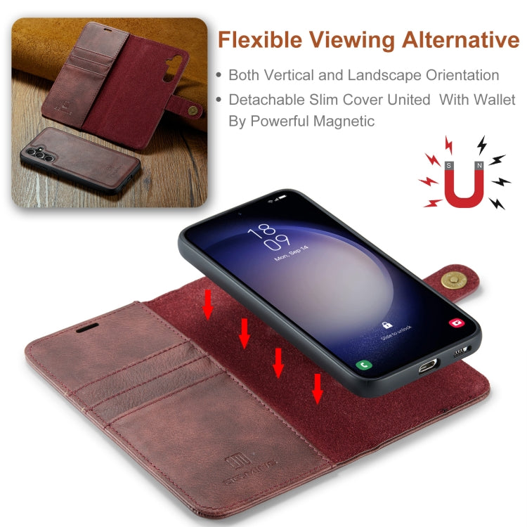 For Samsung Galaxy A55 5G DG.MING Crazy Horse Texture Detachable Magnetic Leather Case