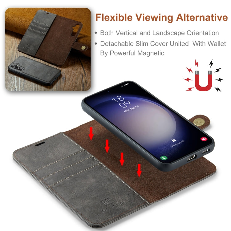 For Samsung Galaxy A55 5G DG.MING Crazy Horse Texture Detachable Magnetic Leather Case