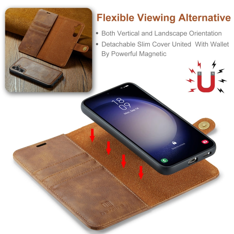 For Samsung Galaxy A55 5G DG.MING Crazy Horse Texture Detachable Magnetic Leather Case