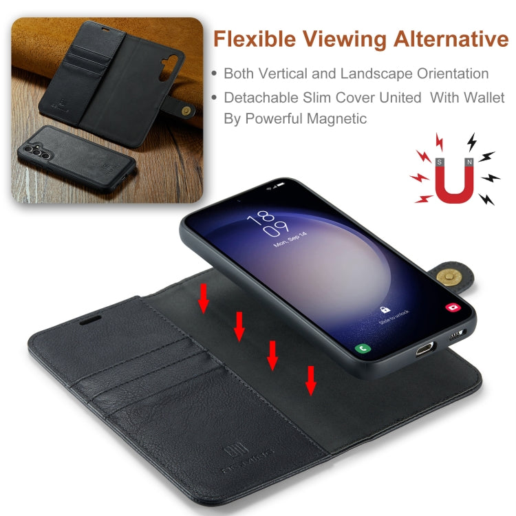 For Samsung Galaxy A55 5G DG.MING Crazy Horse Texture Detachable Magnetic Leather Case