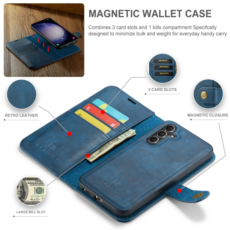 For Samsung Galaxy A55 5G DG.MING Crazy Horse Texture Detachable Magnetic Leather Case