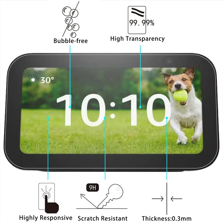 For Amazon Echo Show 5 3rd Gen 2pcs 9H 0.3mm Explosion-proof Tempered Glass Film