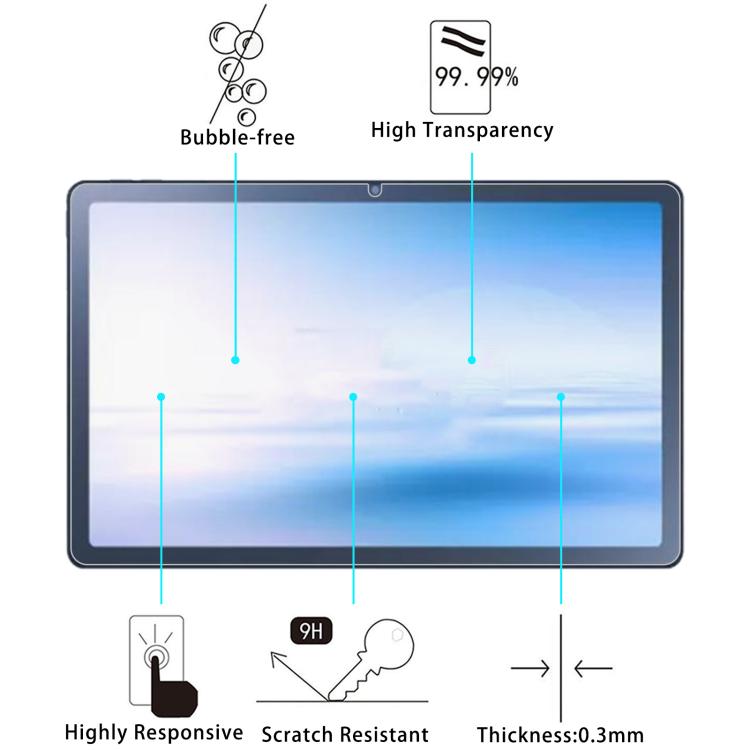 For NEC LAVIE Tab T10d 10.1 inch 2pcs 9H 0.3mm Explosion-proof Tempered Glass Film