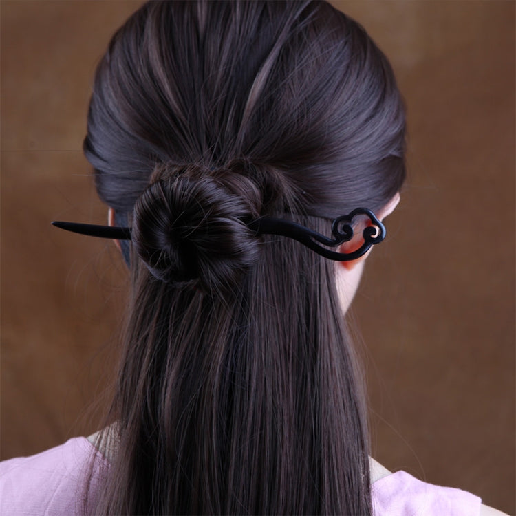 Classical Sandalwood Hairpin Hair Ornaments with Gift Box, Gift Box Random Color Delivery(Shuttle Ebony)