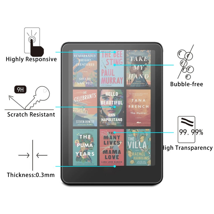 For Amazon Kindle Colorsoft 2025 / 2024 25pcs 9H 0.3mm Explosion-proof Tempered Glass Film