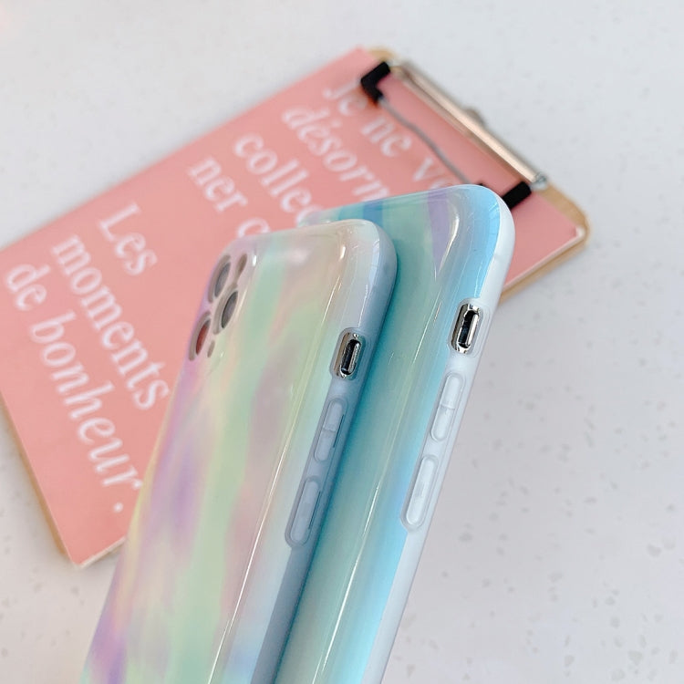 For iPhone 11 Pro Colorful Gradient Marble Pattern Shockproof TPU Case(Rainbow)