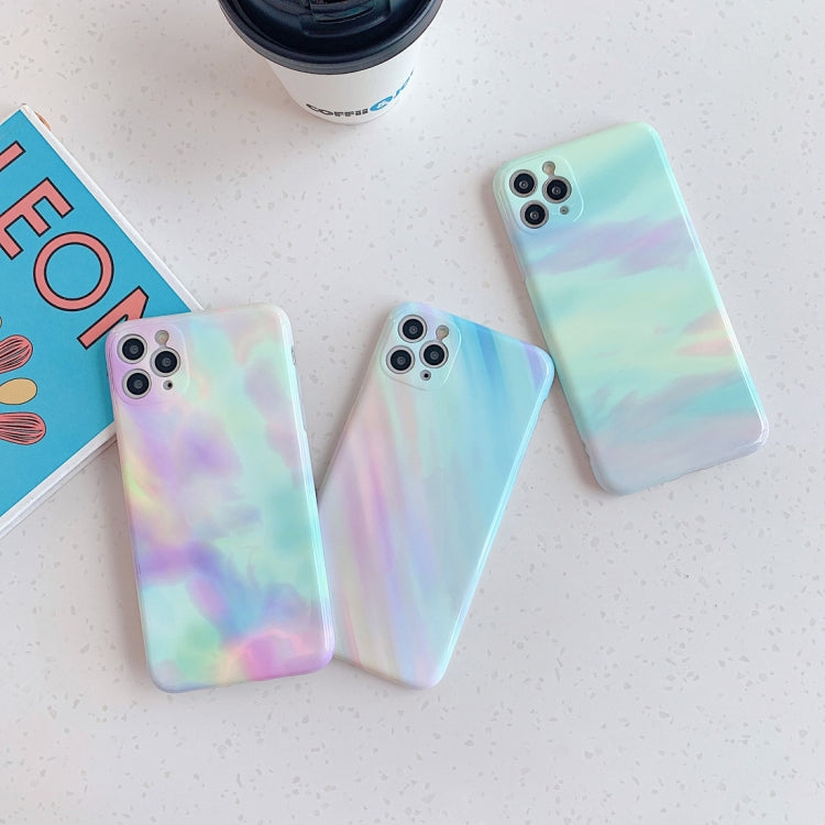For iPhone 11 Pro Max Colorful Gradient Marble Pattern Shockproof TPU Case(Rainbow)