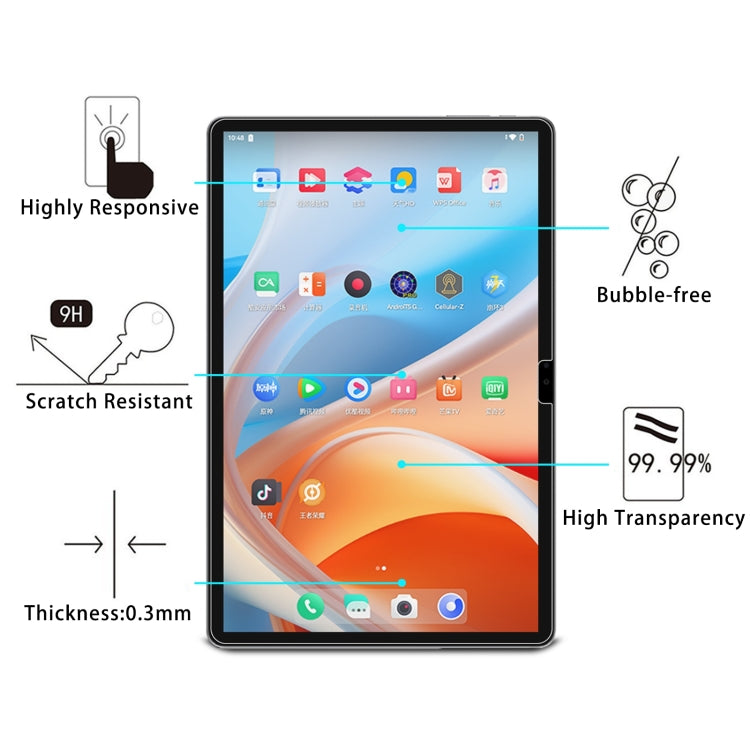 For ALLDOCUBE iPlay 60s 10.1 2pcs 9H 0.3mm Explosion-proof Tempered Glass Film