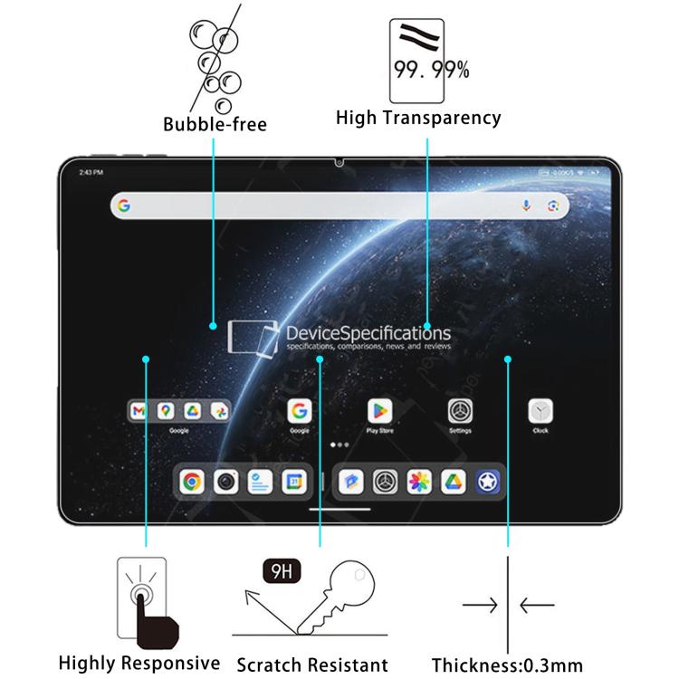 For ALLDOCUBE Ultra Pad 13 inch 2pcs 9H 0.3mm Explosion-proof Tempered Glass Film