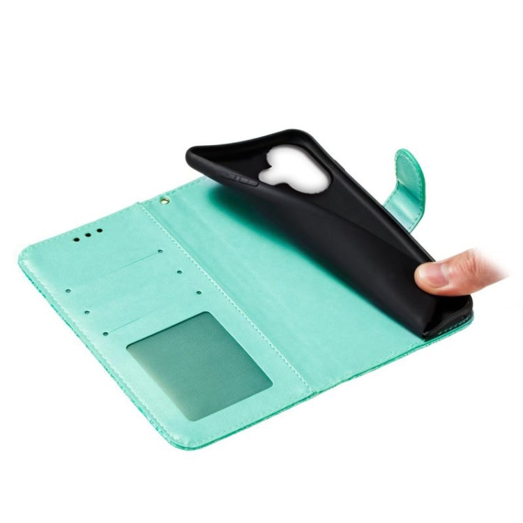 For iPhone 16 Lace Flower Embossing Flip Leather Phone Case