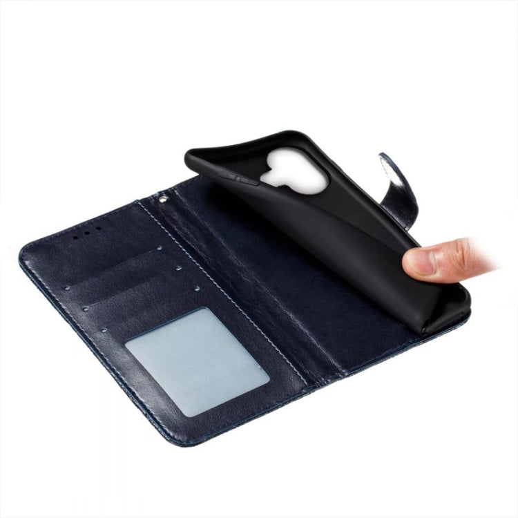For iPhone 16 Lace Flower Embossing Flip Leather Phone Case
