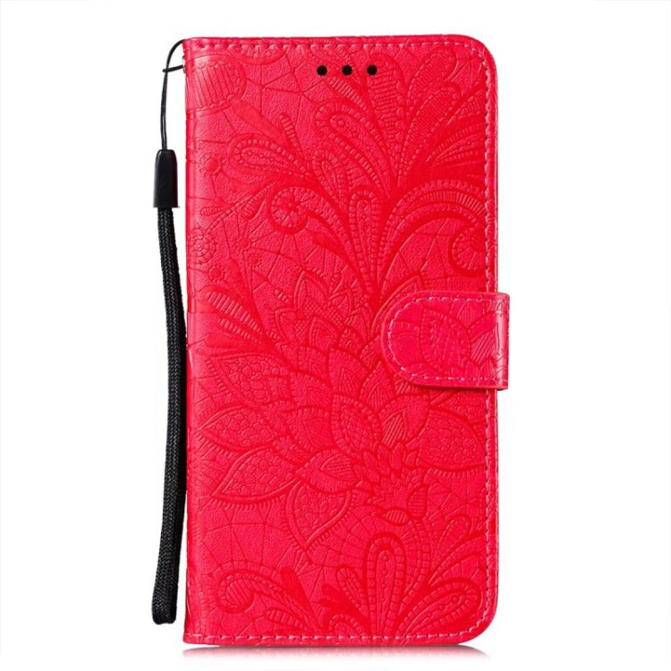 For iPhone 16 Pro Lace Flower Embossing Flip Leather Phone Case