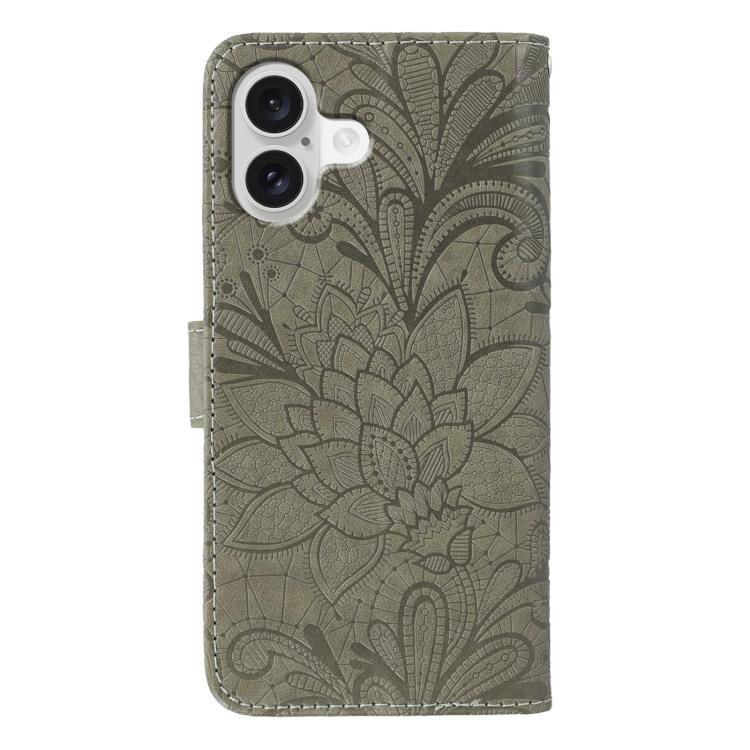 For iPhone 17 Lace Flower Embossing Flip Leather Phone Case