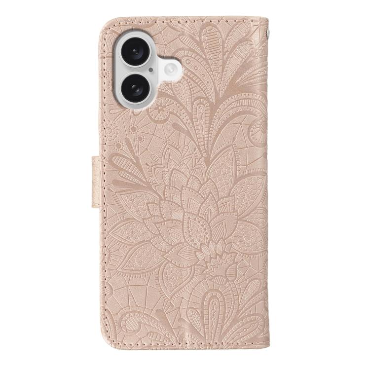 For iPhone 17 Lace Flower Embossing Flip Leather Phone Case