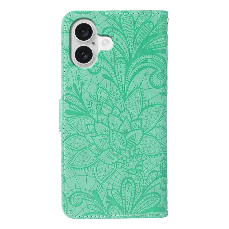 For iPhone 17 Lace Flower Embossing Flip Leather Phone Case