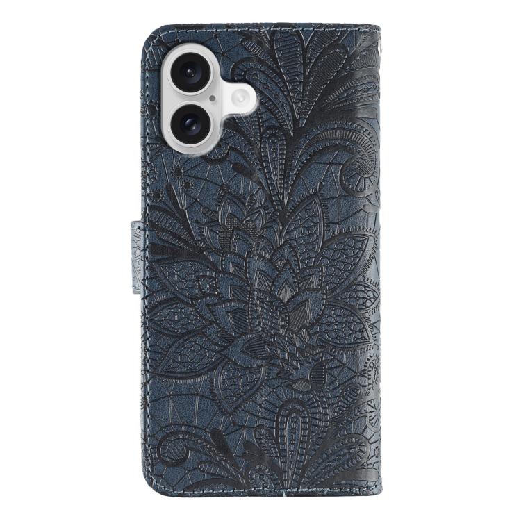 For iPhone 17 Lace Flower Embossing Flip Leather Phone Case
