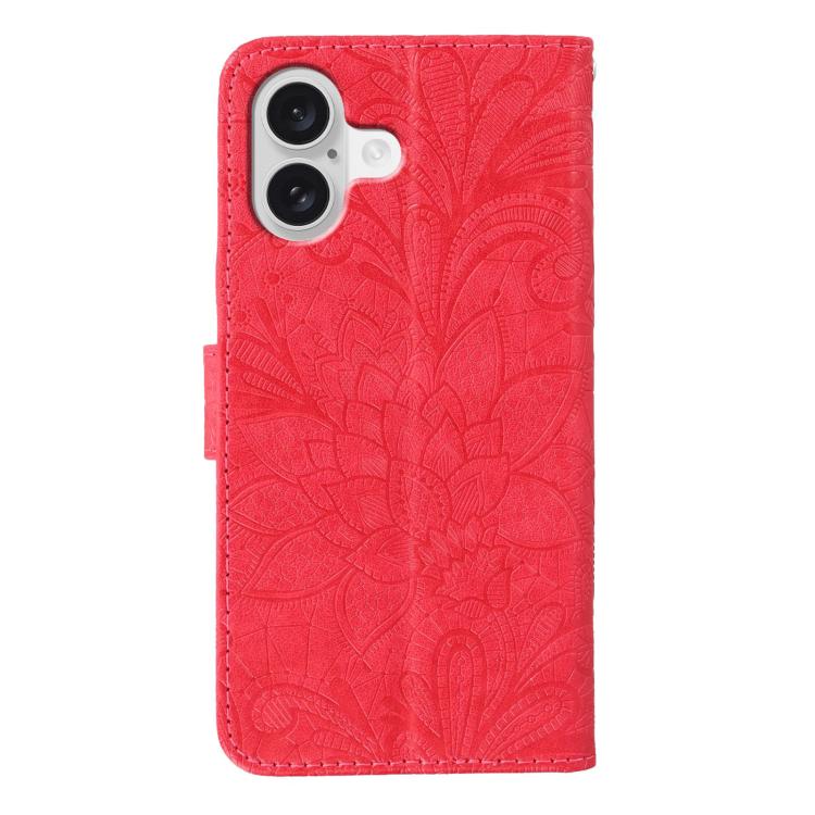 For iPhone 17 Lace Flower Embossing Flip Leather Phone Case