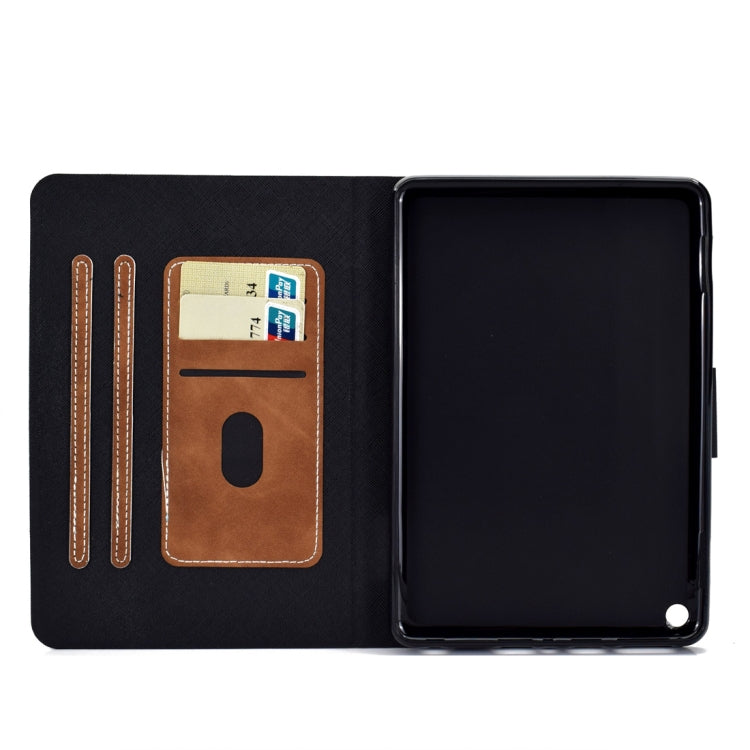 For Kindle Fire HD8 (2020) Cowhide Texture Horizontal Flip Leather Case with Holder & Card Slots & Sleep / Wake-up Function