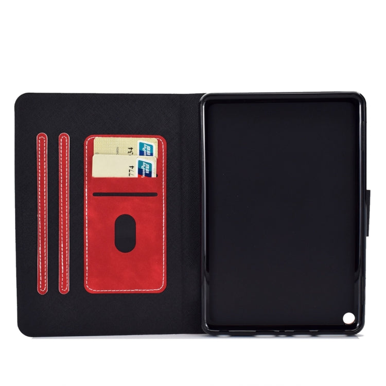 For Kindle Fire HD8 (2020) Cowhide Texture Horizontal Flip Leather Case with Holder & Card Slots & Sleep / Wake-up Function