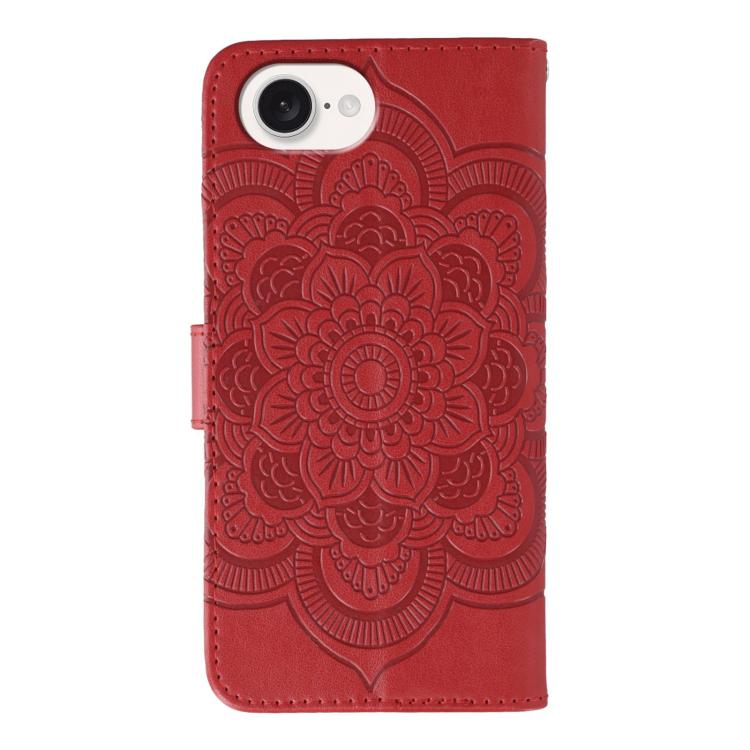 For iPhone 16e / 17e Sun Mandala Embossing Leather Phone Case