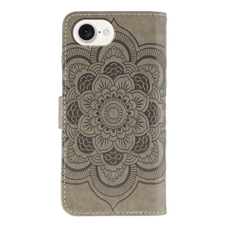 For iPhone 16e / 17e Sun Mandala Embossing Leather Phone Case