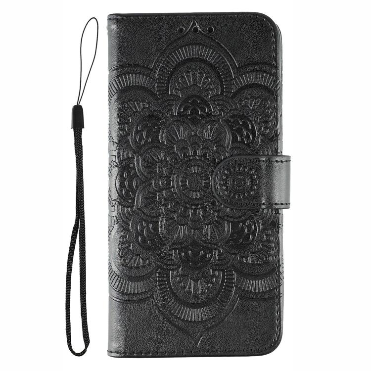 For iPhone 16e / 17e Sun Mandala Embossing Leather Phone Case