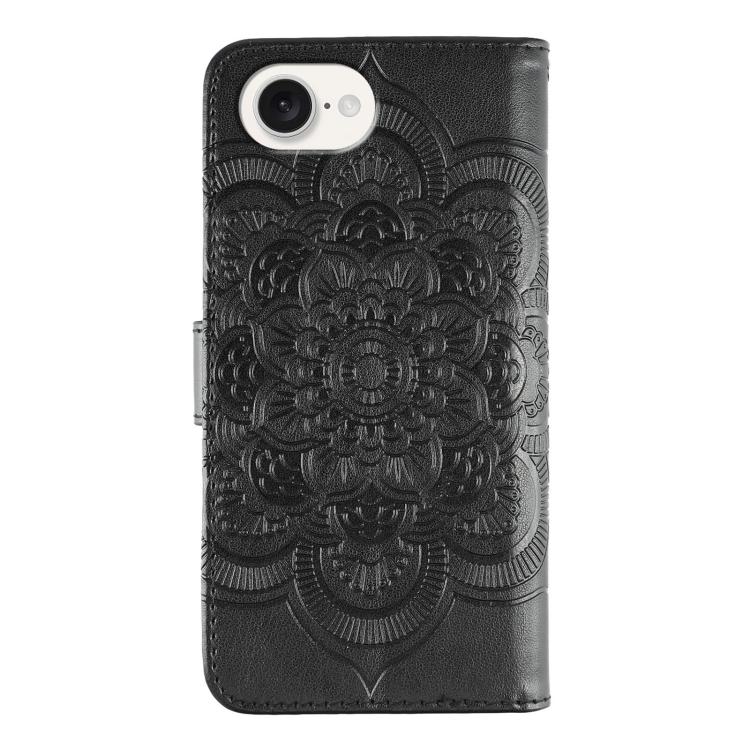 For iPhone 16e / 17e Sun Mandala Embossing Leather Phone Case