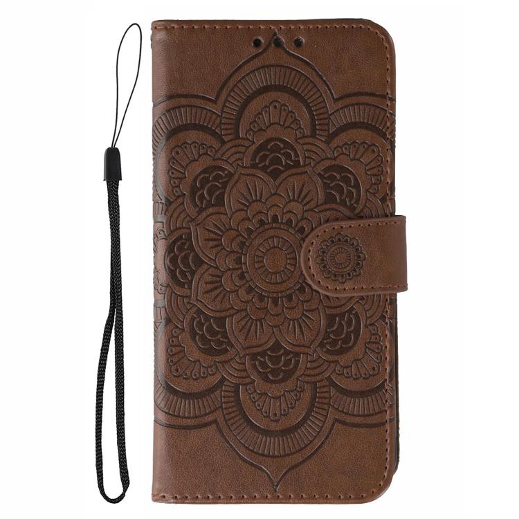 For iPhone 16e / 17e Sun Mandala Embossing Leather Phone Case