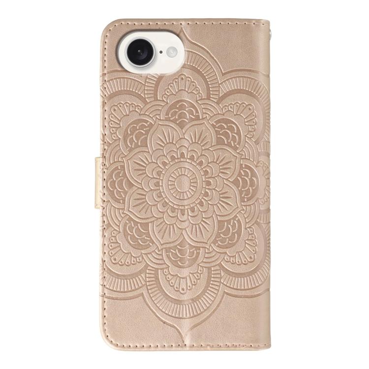 For iPhone 16e / 17e Sun Mandala Embossing Leather Phone Case