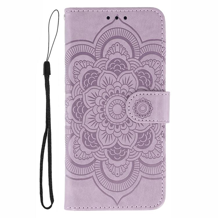 For iPhone 16e / 17e Sun Mandala Embossing Leather Phone Case