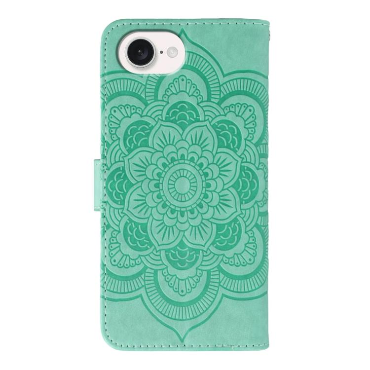 For iPhone 16e / 17e Sun Mandala Embossing Leather Phone Case