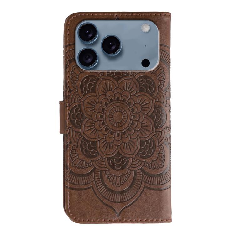 For iPhone 17 Pro Sun Mandala Embossing Leather Phone Case