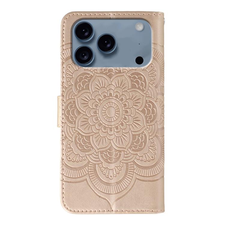 For iPhone 17 Pro Sun Mandala Embossing Leather Phone Case