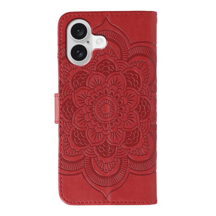 For iPhone 17 Sun Mandala Embossing Leather Phone Case