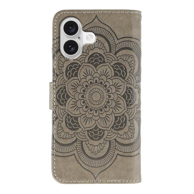 For iPhone 17 Sun Mandala Embossing Leather Phone Case