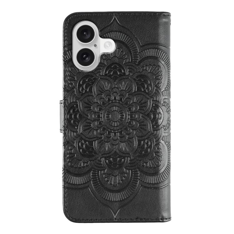 For iPhone 17 Sun Mandala Embossing Leather Phone Case
