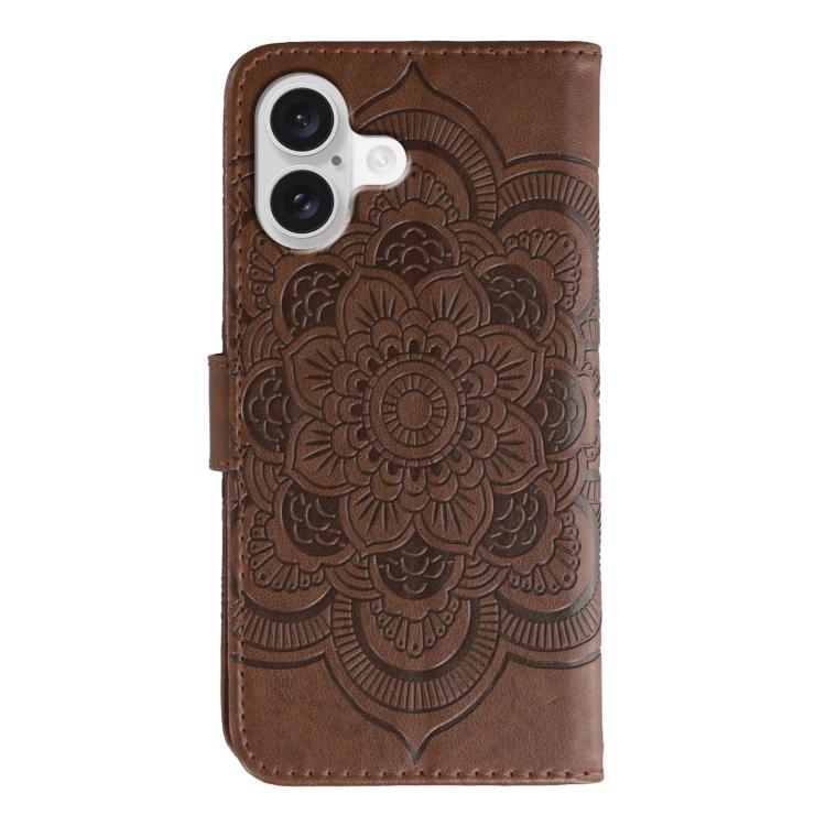 For iPhone 17 Sun Mandala Embossing Leather Phone Case