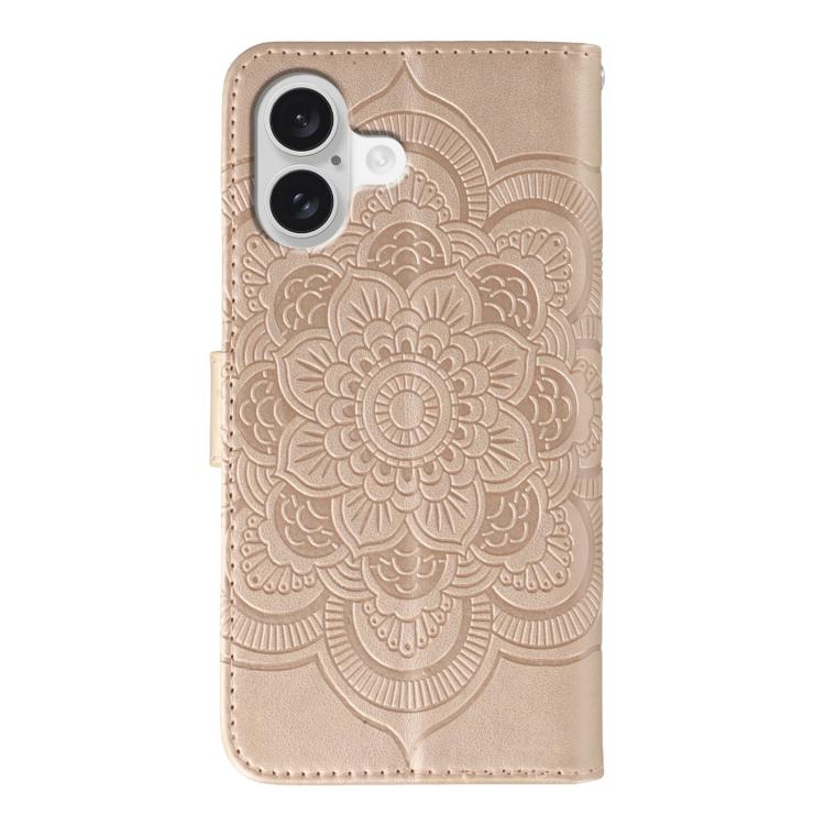 For iPhone 17 Sun Mandala Embossing Leather Phone Case