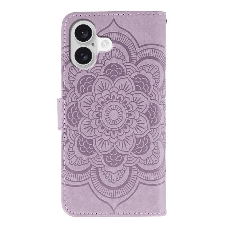 For iPhone 17 Sun Mandala Embossing Leather Phone Case