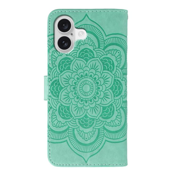 For iPhone 17 Sun Mandala Embossing Leather Phone Case