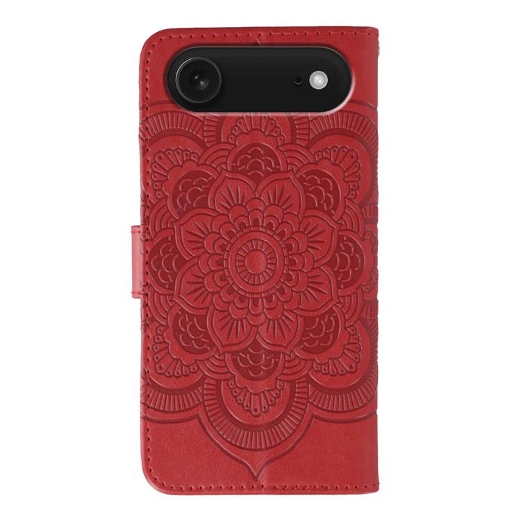 For iPhone Air Sun Mandala Embossing Leather Phone Case