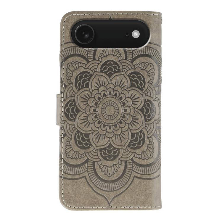 For iPhone Air Sun Mandala Embossing Leather Phone Case