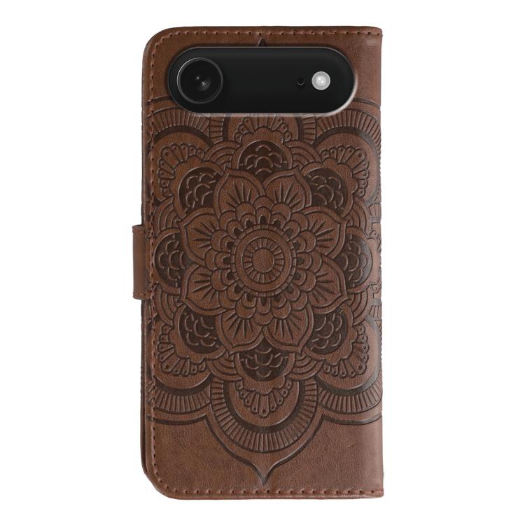 For iPhone Air Sun Mandala Embossing Leather Phone Case