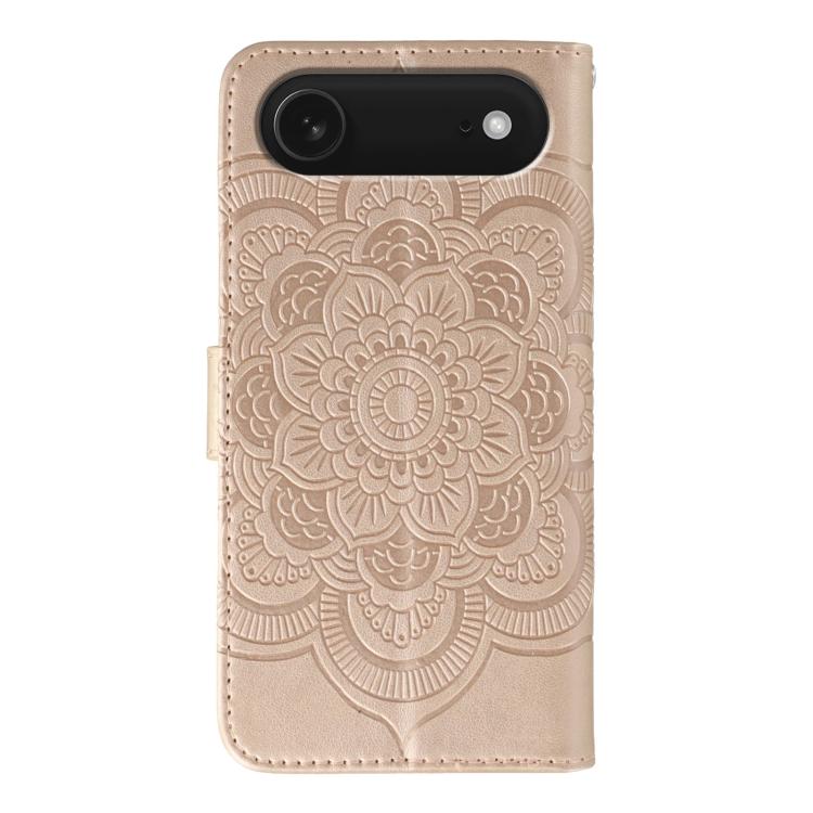 For iPhone Air Sun Mandala Embossing Leather Phone Case