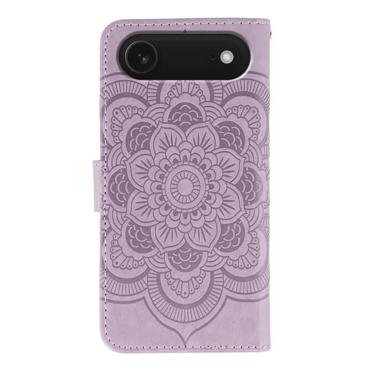 For iPhone Air Sun Mandala Embossing Leather Phone Case