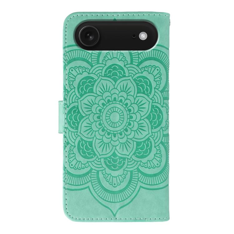 For iPhone Air Sun Mandala Embossing Leather Phone Case